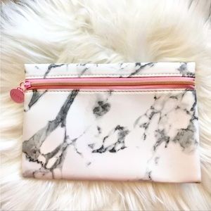 Ipsy Gray Marbled Zip Glam Cosmetic Bag
